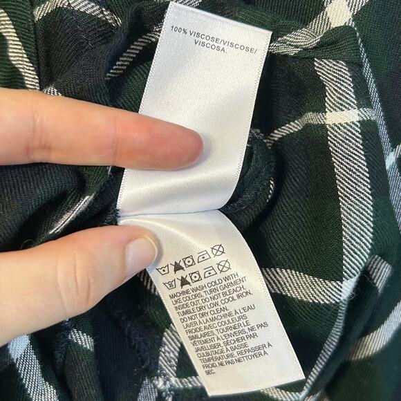 Lucky Brand Split Back Plaid Flannel Shirt NWT Women's S Green Soft Lightweight - Picture 9 of 10